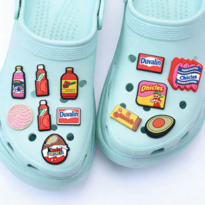 Breloques pour chaussures sur le thème des collations mexicaines et des aliments d'Amérique latine, 2,5-3,5 cm, design 2D, décorations pour sabots - Product Image 1