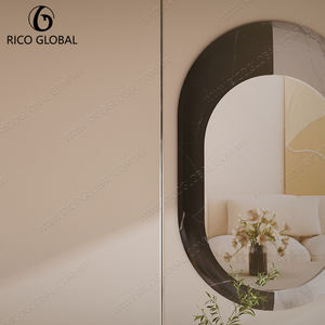 Antique Luxury Marble Edge <b>Mirror</b> Modern Home Decor Framed <b>Square</b> Design for Living Room Bathroom or Hotel Wall Hanging - Product Image 5