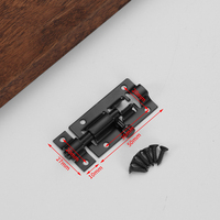 Loquet de porte en acier inoxydable noir, boulons de verrouillage