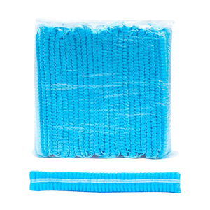 Disposable Hair <b>Net</b> Non Woven <b>Fabric</b> 100 Pcs Blue For Kitchen Food Service Work Protection Dust Proof - Product Image 1