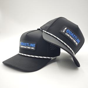 Gorra de Béisbol Personalizada con Parche de Goma con Diseño de Leopardo, 5 Paneles, Visera Plana, Ajustable con Broche, de Poliéster/Algodón, para Golf y Deportes, con Orificios Cortados con Láser - Product Image 1