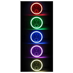 Đèn Pha LED Chùm Sáng Thấp Tròn RGB 7 Inch Đèn Chạy Ban Ngày Mắt Góc Đèn Pha LED Đơn Bật Cho Xe Jeep SUV ATV - Product Image 5