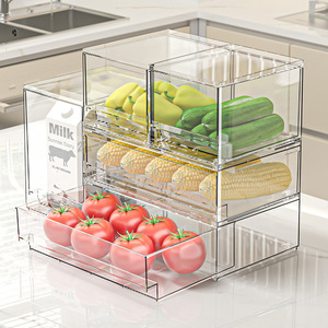 Refrigerator Storage Boxes Transparent Stackable Drawer Organizers For Fridge Food Vegetable Fruit Preservation - Product Image 4