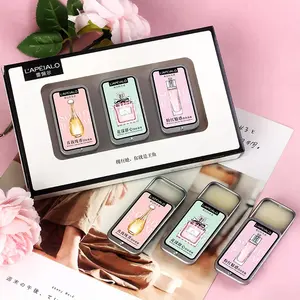 3 buah Set parfum padat portabel parfum wanita pria Balsem segar alami tahan lama deodoran festival Valentine