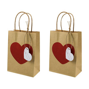 Sacs en papier kraft en gros avec poignées, sacs de shopping réutilisables pour la Saint-Valentin, logo artisanal imprimé, sacs cadeaux de luxe en papier blanc - Product Image 3
