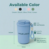 Nouveau style 2026 – Tasse de voyage isotherme en acier inoxydable à double paroi de 380 ml avec poignée, sans BPA, pour café et aliments, qualité alimentaire