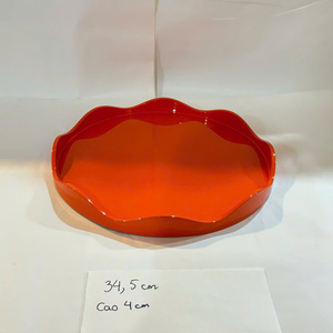 Handmade Lacquer <b>Tray</b> Glossy Finish Round Wooden Serving <b>Tray</b> For Ottoman Coffee <b>Table</b> Decorative <b>Bed</b> <b>Tray</b> For Home And Office - Product Image 4