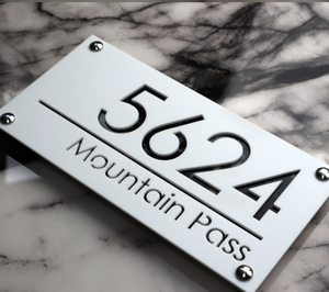 Support de plaque signalétique en aluminium gravé au design moderne pour mur et <span class=keywords><strong>porte</strong></span>, y compris plaque de numéro de maison - Product Image 6