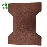 Dalles de pavage en caoutchouc pour extérieur, emboîtables, en forme d'os de chien, épaisseur 45 mm, pour allées, pas chères, produit en gazon artificiel