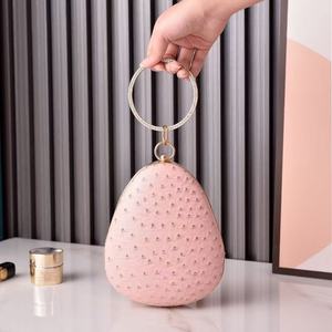 Bolso de Mano de Lujo Bordado Delight, Forma de Almendra, con Pedrería, Forro de Algodón, para Eventos Nocturnos - Product Image 4