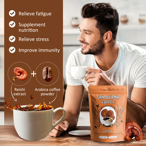 Café instantané sans sucre, 100% naturel, extrait <span class=keywords><strong>de</strong></span> champignon Reishi <span class=keywords><strong>Ganoderma</strong></span> Lucidum, marque privée OEM, vente en gros, pour soutenir le système immunitaire - Product Image 5