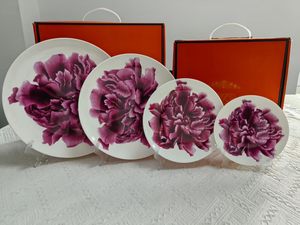Service de vaisselle vintage en porcelaine fine à motifs floraux, 4 tailles assorties, assiettes en céramique, coffret cadeau, logo personnalisé, vaisselle de luxe - Product Image 4
