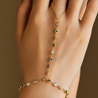 Bracelet et bague polyvalents haut de gamme, tendance, avec zircon coloré et patchwork, style occidental transfrontalier, très demandés