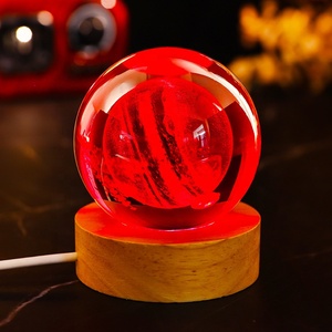 Drop Shipping Creative Colorful Solar System Crystal <strong>Ball</strong> 3D Engraving <strong>Moon</strong> Mars Earth Crystal <strong>Ball</strong> Car Ornaments - Product Image 2