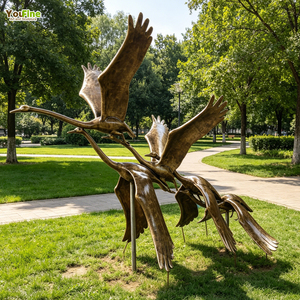 Statue <span class=keywords><strong>di</strong></span> Anatre in Volo in Bronzo a Grandezza Naturale per Decorazione <span class=keywords><strong>di</strong></span> Laghetti e Giardini, Scultura <span class=keywords><strong>di</strong></span> Uccelli in Metallo Personalizzata - Product Image 1