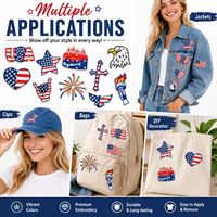 Patch brodé thermocollant ou à coudre, motif drapeau patriotique américain, aigle, étoile, feux d'artifice, Jour de l'Indépendance du 4 juillet, vente en gros