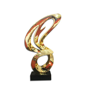 Escultura Abstracta Europea y Americana, Arte en Resina con Baño de Oro, Adornos Creativos de Forma Irregular, Artísticos - Product Image 5