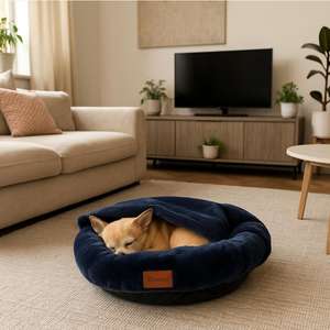 Cuccia Rotonda per Animali Domestici Yommy, Design Circolare Morbido e Accogliente con Bordi Rialzati per Gatti e Cani di Piccola Taglia - Product Image 3