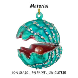 Perle Muschel Glas Schmucks cha tulle und handgemachte Muschel Schmuck Dekorationen Weihnachts baum Ornamente Urlaub Dekor - Product Image 3