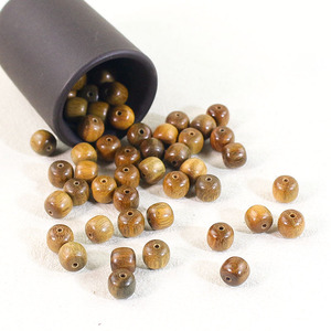 Cuentas de madera de sándalo de 6x7mm para hacer pulseras, accesorios de joyería hechos a mano, patrón de grano de madera, coleccionables - Product Image 2
