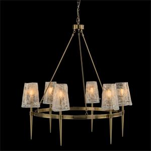 Lustre rond à 6 lumières en verre élégant américain pour <span class=keywords><strong>la</strong></span> <span class=keywords><strong>d</strong></span>écoration de <span class=keywords><strong>la</strong></span> maison, salon, <span class=keywords><strong>chambre</strong></span> à coucher, hôtel - Product Image 1