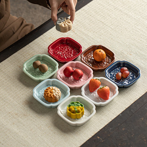 <b>Ceramics</b> Small Tea And Snack <b>Plate</b> Square Exquisite Dessert <b>Plate</b> For Home Living Room Fruit Dish Tea Break Party Use - Product Image 1