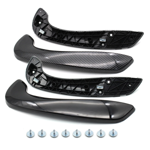 Kit de poignée de porte avant gauche droite en fibre de carbone noir 2 pièces pour Renault Megane 3 MK3 Fluence 2008-2016 - Product Image 1