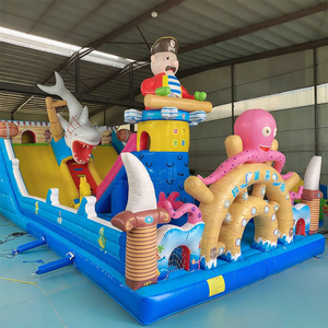 Structure gonflable combinée sur le thème des pirates de l'océan avec toboggan, château gonflable pieuvre et requin pour enfants, idéale pour événements commerciaux et <span class=keywords><strong>location</strong></span> - Product Image 4