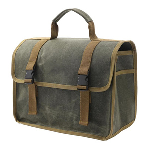 Lớn 16Oz Sáp Vải Công Cụ Túi Tote Với Túi Xách Tay Bên Tùy Chỉnh OEM & ODM Dụng Cụ Cầm Tay Mang Túi Lưu Trữ - Product Image 1