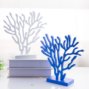Wooden Coral Tree Ornaments <b>White</b> And Blue <b>Set</b> For Home Decoration Wedding Gifts - Product Image 1