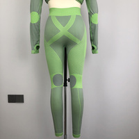 Ensemble de sous-vêtements thermiques pour femme, soutien musculaire hivernal, compression graduée, extensible dans quatre directions, antibactérien, sans couture