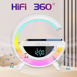 RGB <b>LED</b> Lamp <b>Clock</b> With Bluetooth FM Radio SD Card USB Charging Desk Lamp - Product Image 4