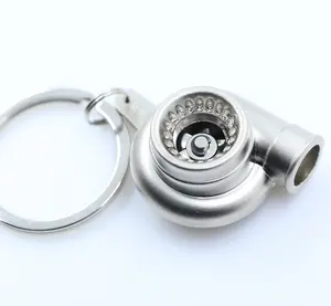 Car Accessories Rotating Turbo Keychain Turbocharger Keyring