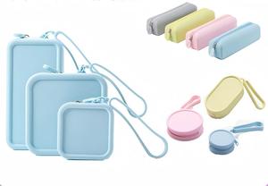Sac de rangement moderne en silicone rond <span class=keywords><strong>NFS</strong></span>, compressé sous vide, pour maquillage et articles de toilette, grand porte-téléphone et porte-monnaie, portable, pour utilisation dans le salon - Product Image 2