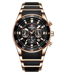 REWARD RD 81011M Reloj de Cuarzo Masculino de Alta Gama con Correa de Acero Inoxidable, Resistente al Agua, Cronógrafo Multifunción - Product Image 4