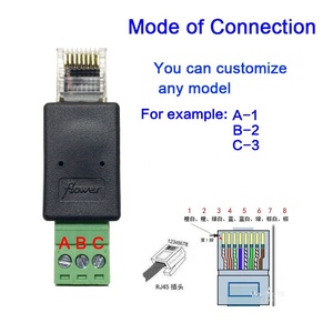 Adaptador de Red <span class=keywords><strong>RJ45</strong></span> a RS485, Convertidor de Bloque de Terminales de Tornillo de <span class=keywords><strong>3</strong></span> Pines, Conector de Cabeza de Cristal - Product Image 3