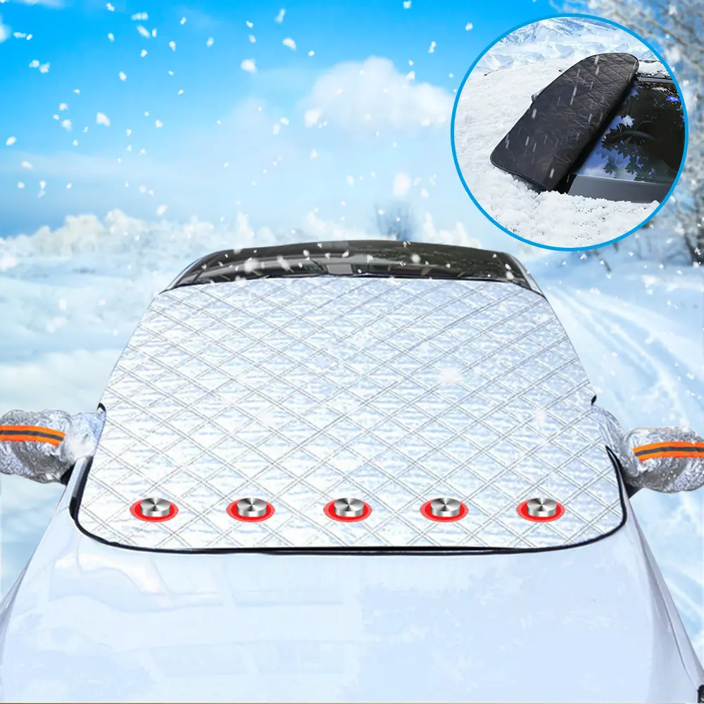 Universal Car Magnetic Sunshade Cover Car Windshield Snow Sun Shade Waterproof Protector Cover Car Front Windscreen Cover