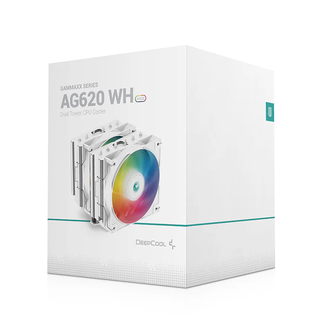 Deepcool Ag620 ARGB High Performance Cpu Cooler 6 Copper Heatpipes 120mm Fluid Dynamic Bearings Pwm Fans Tdp RGB Big Frost Tower