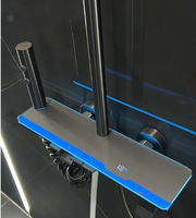 Système de douche intelligent en laiton, finition gunmetal, écran numérique de température, mitigeur thermostatique, douchette de plafond et douchette à main