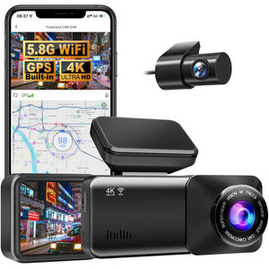 กล้องติดรถยนต์ RDTK 4K แบบสองช่องทาง พร้อม Wi-Fi GPS ในตัว ควบคุมผ่านแอพพลิเคชั่น ติดตั้งบนกระจกหน้ารถ - Product Image 1
