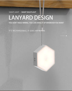 Panal portátil recargable LED <span class=keywords><strong>PIR</strong></span> Sensor de movimiento Luz de noche Modular Hexágono Lámpara de noche - Product Image 3