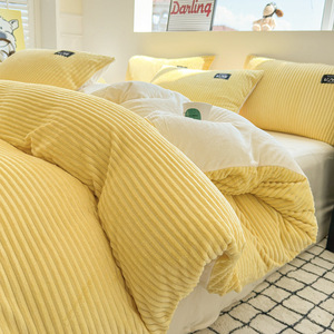 <span class=keywords><strong>Set</strong></span> di <span class=keywords><strong>lenzuola</strong></span> da letto 4 pezzi Double face velluto peluche morbido e lavabile comodi <span class=keywords><strong>Set</strong></span> di <span class=keywords><strong>lenzuola</strong></span> di <span class=keywords><strong>flanella</strong></span> per l'inverno - Product Image 2