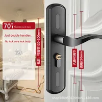 Serrure de porte antivol silencieuse réglable avec finition dorée Design moderne fil d'acier noir pour chambre à coucher Villa Home Application
