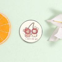 Spedizione Diretta di Badge Rotondi Personalizzati Stampati, Spille Personalizzate con Cartoni Animati, Citazioni Ispiratrici, Figure di Animali e Piante