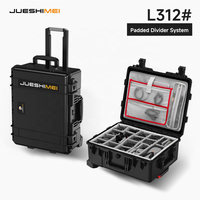 Étui de rangement pour accessoires de photographie L312, étui rigide pour appareil photo avec roulettes, résistant aux chocs et à l'eau, avec séparateurs ondulés
