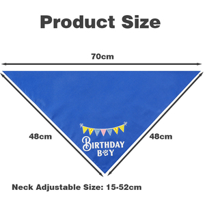 Bandana triangulaire ajustable en coton mélangé imprimé <span class=keywords><strong>Joyeux</strong></span> <span class=keywords><strong>Anniversaire</strong></span> GorisPet pour chiens et chats - Accessoires doux pour animaux de compagnie pour les fêtes - Product Image 6