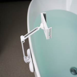 Soporte ajustable e impermeable para teléfono Ambohr con rotación de 360 grados, soporte para teléfono móvil con montaje en espejo de pared para baño y bañera. - Product Image 4