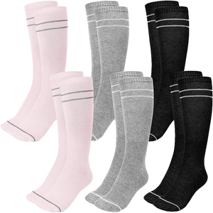 Calcetines de compresión de maternidad en stock, de color liso, de tubo medio, elásticos, moldeadores, de punto, para uso diario, transpirables, hasta la rodilla. - Product Image 1
