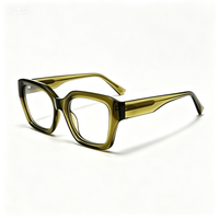 Monture de lunettes rectangulaire tendance en acétate, faite à la main, épaisse, carrée, pour lunettes optiques, avec logo personnalisé