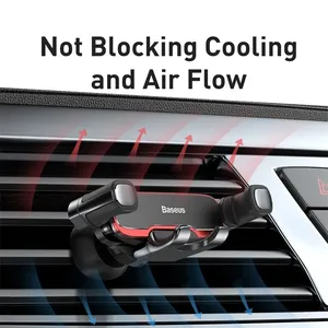 <span class=keywords><strong>Baseus</strong></span>-Soporte de metal para teléfono de coche, soporte flexible para ventilación de aire de coche, soporte para teléfono móvil, soporte para iPhone Samsung Gravity - Product Image 2